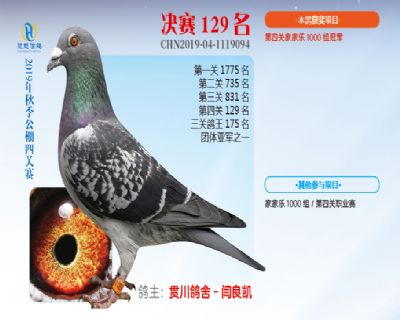 威力慧能决赛129名