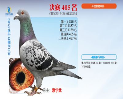 威力慧能决赛405名