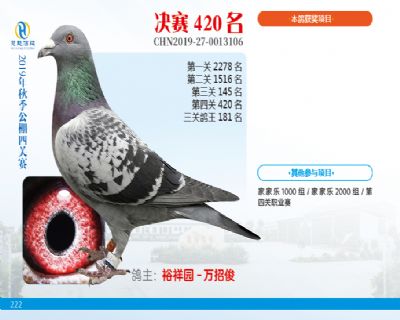 威力慧能决赛420名