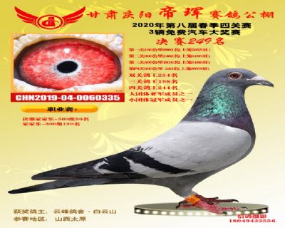 甘肃帝珲决赛249名