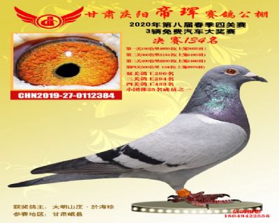 甘肅帝琿決賽134名