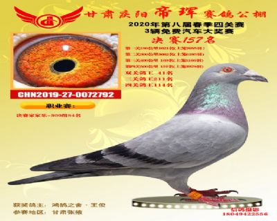 甘肅帝琿決賽157名