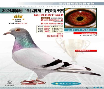 特比四關(guān)鴿王103名