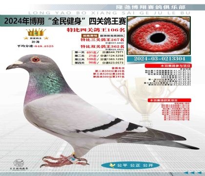 特比四關(guān)鴿王106名