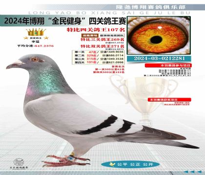特比四關(guān)鴿王107名