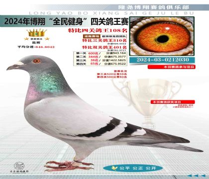 特比四關(guān)鴿王108名