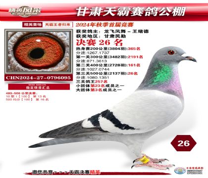 甘肅天霸決賽26名