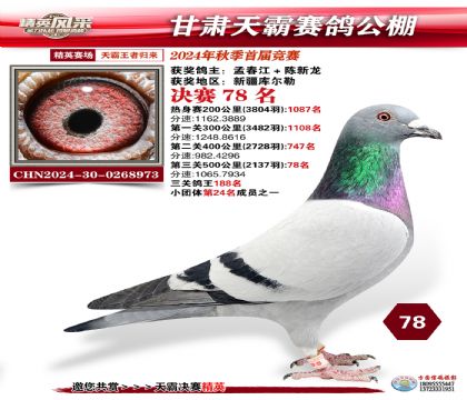 甘肅天霸決賽78名