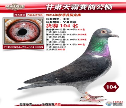 甘肅天霸決賽104名