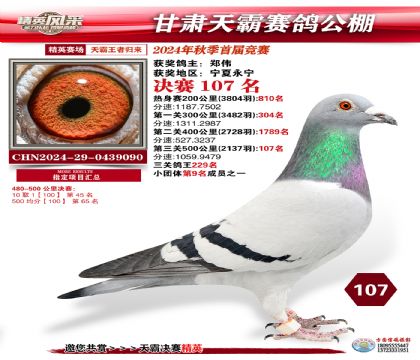 甘肅天霸決賽107名
