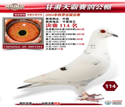 甘肅天霸決賽114名