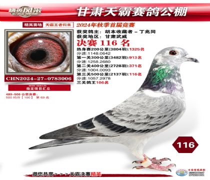 甘肅天霸決賽116名