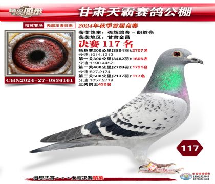 甘肅天霸決賽117名
