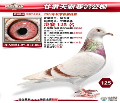 甘肅天霸決賽125名