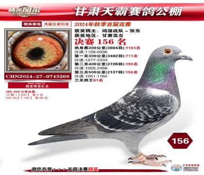 甘肅天霸決賽156名