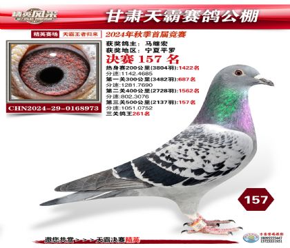 甘肅天霸決賽157名