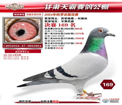 甘肅天霸決賽169名