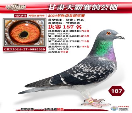 甘肅天霸決賽187名