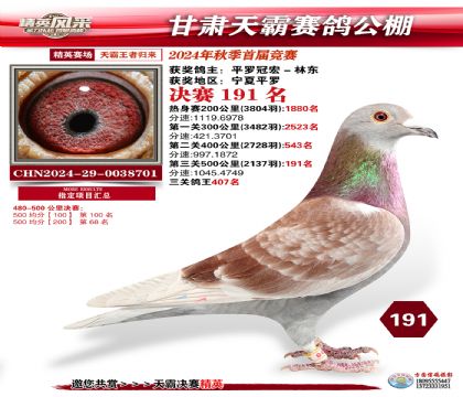 甘肅天霸決賽191名