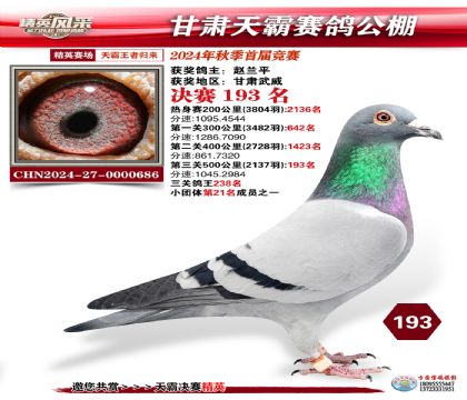 甘肅天霸決賽193名