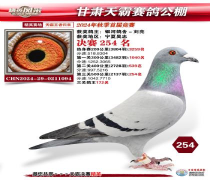 甘肅天霸決賽254名