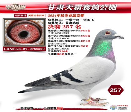甘肅天霸決賽257名