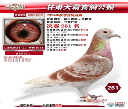 甘肅天霸決賽261名