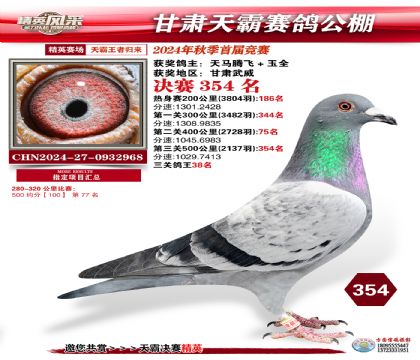 甘肅天霸決賽354名