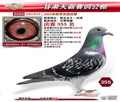 甘肅天霸決賽355名