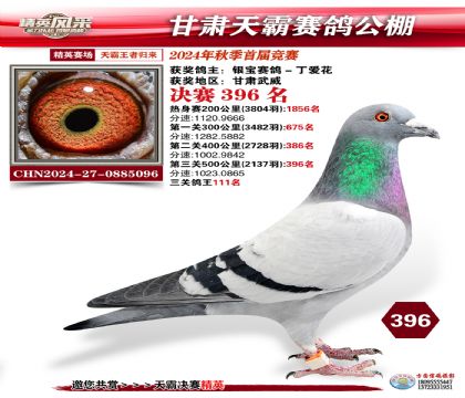 甘肅天霸決賽396名