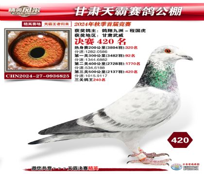 甘肅天霸決賽420名