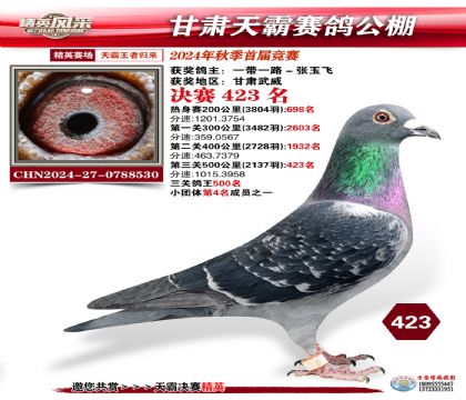 甘肅天霸決賽423名
