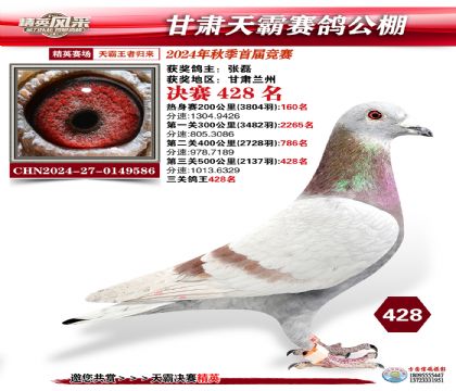 甘肅天霸決賽428名