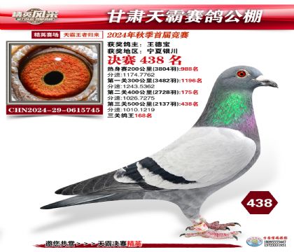 甘肅天霸決賽438名