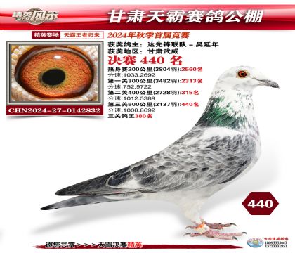 甘肅天霸決賽440名