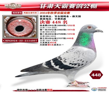 甘肅天霸決賽448名