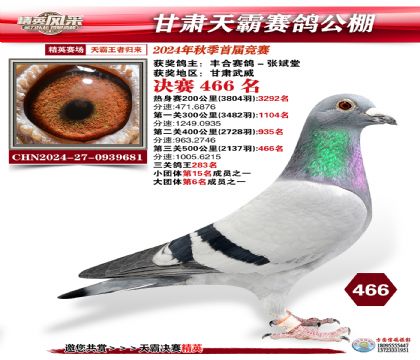 甘肅天霸決賽466名