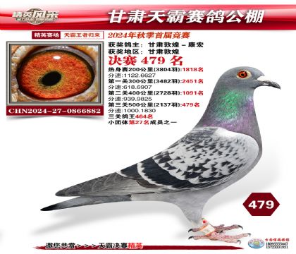 甘肅天霸決賽479名