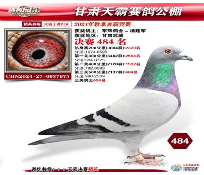 甘肅天霸決賽484名
