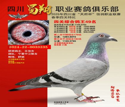 四川蜀翔四關(guān)鴿王49名