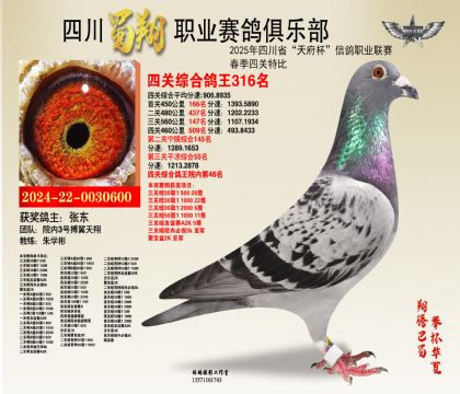 四川蜀翔四關(guān)鴿王316名