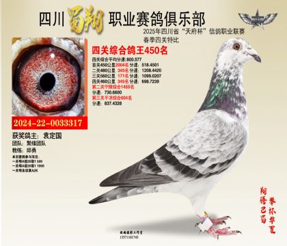 四川蜀翔四關(guān)鴿王450名