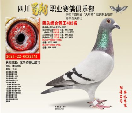 四川蜀翔四關鴿王483名