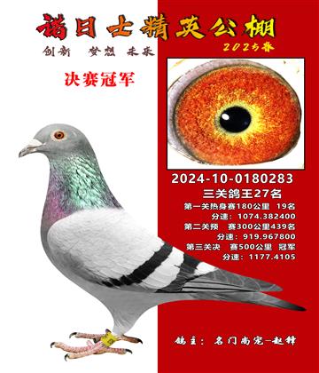 諾日士賽鴿2025春賽決賽冠軍