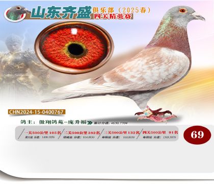 四關(guān)鴿王精英賽69名