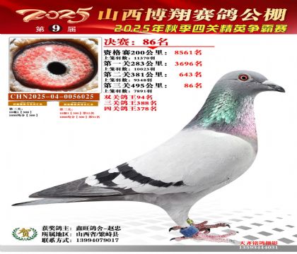 山西博翔决赛86名