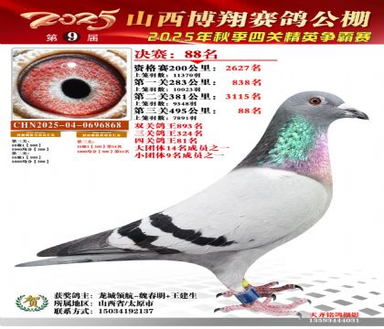 山西博翔决赛88名