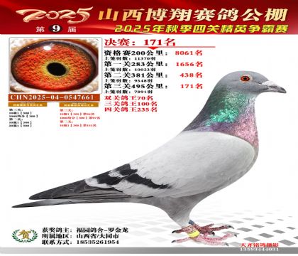 山西博翔决赛171名