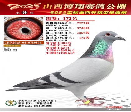 山西博翔决赛172名