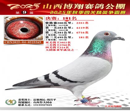 山西博翔决赛181名